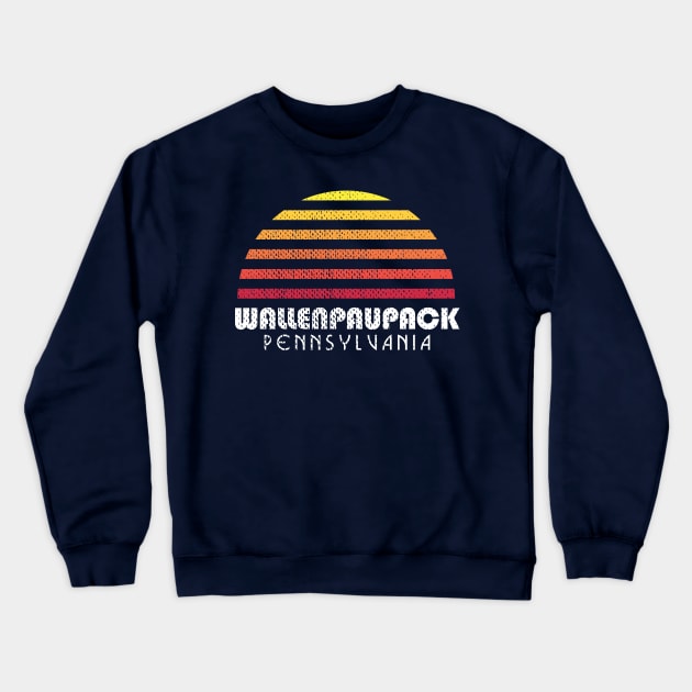 Lake Wallenpaupack - Retro Vintage Style Sunset Crewneck Sweatshirt by PodDesignShop